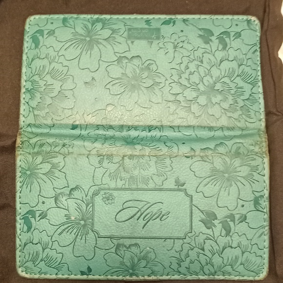 Turquoise checkbook wallet - Picture 3 of 3